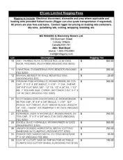 Exclusive Rigging Fees