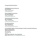 Pre-approved machinery movers