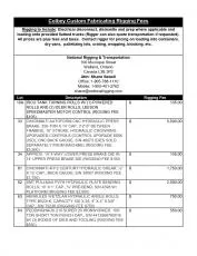 Exclusive Rigging Fees